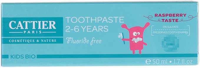 Cattier Dentifrice Enfant 2-6 Ans Goût Framboise - Bio - 50 ml