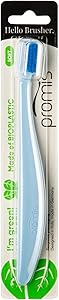 promis brush brosse à dents durable fabriquée à partir de matières premières renouvelables | bioplastique | poils souples 6750 | fabriqué en Allemagne | design italien (singlepack, ocean blue)