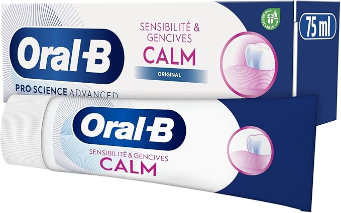 Oral-B Dentifrice Pro-Science Advanced Sensibilité Et Gencives Calm, Pour Protéger Des Dents Sensibles Et Apaiser Les Gencives, Cree Une Barrière De Protection Dentaire, Arôme Doux, 75ml