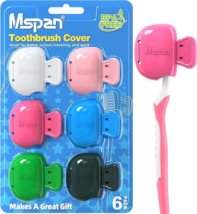 Mspan Lot de 6 Capuchons de Brosse à Dents en Plastique pour Brosse à Dents Manuelle et électrique