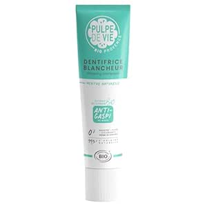 Pulpe de Vie - Dentifrice Blancheur BIO Minter Is Coming 75ml - Anti-gaspi ! Citron - Goût Menthe - 99,5% d'Actifs Naturels - Protège Dents et Gencives.