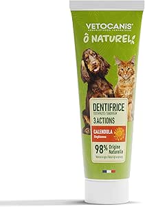 VETOCANIS - Dentifrice pour Chien et Chat - Soin Dentaire Triple Action - Tartre, Gencives Saines - A L'Extrait de Calendula - Fabriqué en France