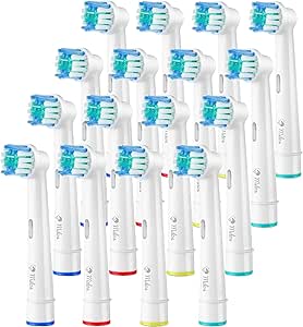 Milos Brossette Compatible avec Braun Oralb - Têtes de Rechange pour Brosse à Dents Électrique Compatible avec Oralb Têtes de Brosse à Dents Lot de 16